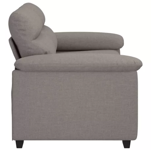 Kétszemélyes fekete szövetkanapé 120 cm