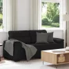 Kétszemélyes fekete szövetkanapé 140 cm