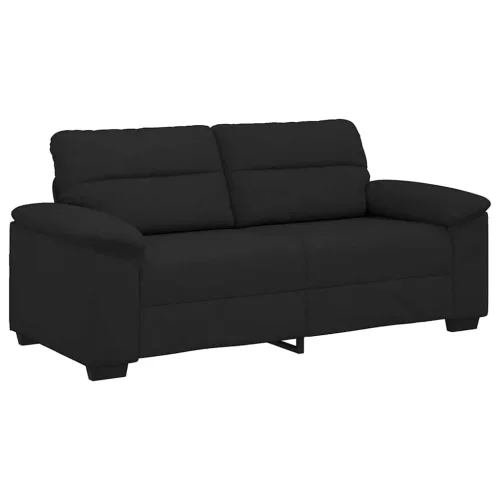 Kétszemélyes fekete szövetkanapé 140 cm