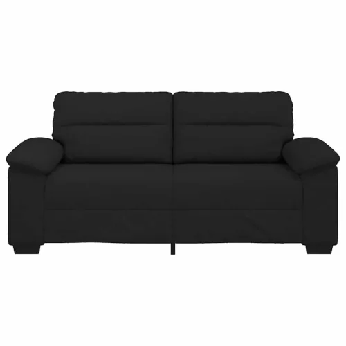 Kétszemélyes fekete szövetkanapé 140 cm