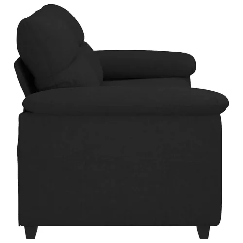 Kétszemélyes fekete szövetkanapé 140 cm
