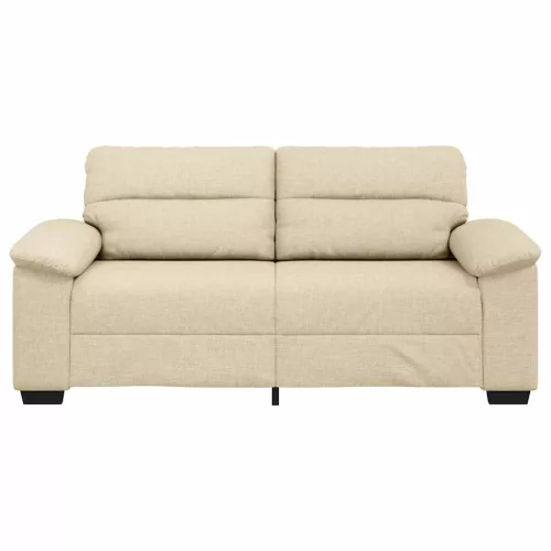 Kétszemélyes krémszínű szövetkanapé 140 cm