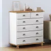Fiókos Szekrény ASKIM Fehér 91 x 40 x 95.5 cm Tömör fenyőfa