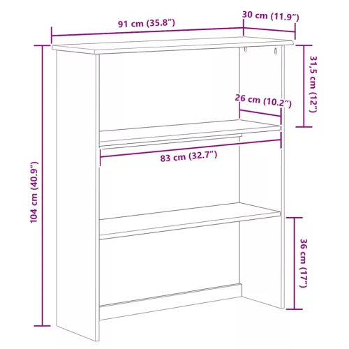 Kagy ASKIM Fehér 91 x 30 x 104 cm Tömör fenyőfa