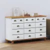 Fiókos Szekrény ASKIM Fehér 79 x 40 x 133.5 cm Tömör fenyőfa