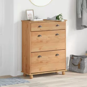   Cipőszekrény fiókkal ASKIM Barna 85 x 35 x 108 cm Tömör fenyőfa