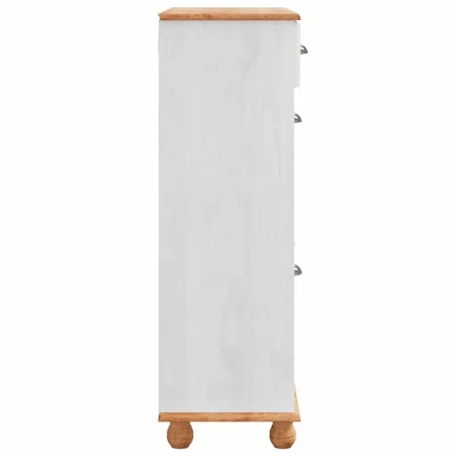 Cipőszekrény fiókkal ASKIM Fehér 85 x 35 x 108 cm Tömör fenyőfa