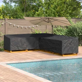   Kültéri bútorhuzat Fekete 355 x 275 x 80 cm 600D Oxford Szövet