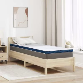 Matracpárnák Fehér és kék 80 x 200 cm Gél Memóriahab