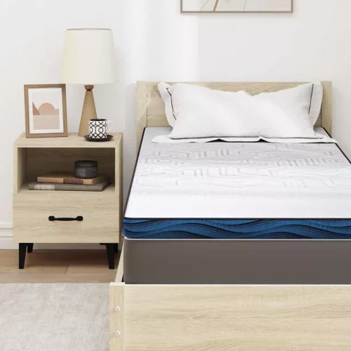 Matracpárnák Fehér és kék 80 x 200 cm Gél Memóriahab