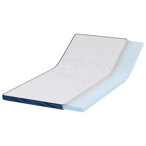 Matracpárnák Fehér és kék 100 x 200 cm Gél Memóriahab