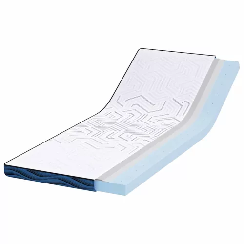 Matracpárnák Fehér és kék 80 x 200 cm Gél Memóriahab