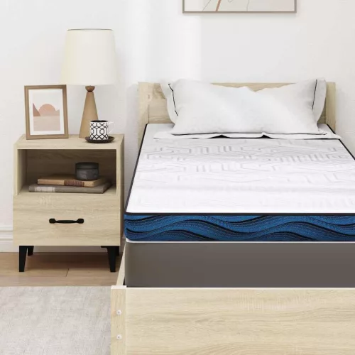 Matracpárnák Fehér és kék 80 x 200 cm Gél Memóriahab