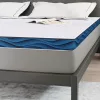 Matracpárnák Fehér és kék 200 x 200 cm Gél Memóriahab