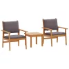 Kerti Kanapé Szett 3 pcs Barna 45 x 45 x 38 cm Tömör akácfa