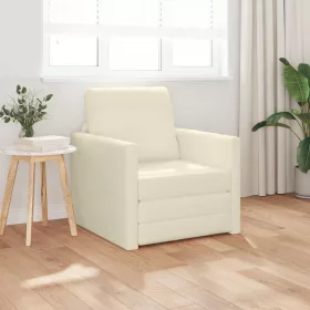 Padló Kanapéágy párnával Krém 74 x 77 x 81 cm Műbőr