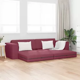 Padlókanapé-ágy bordó 245 x 78 x 77 cm szövet