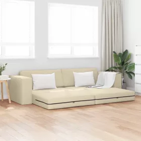 Padlókanapé-ágy Krém 245 x 78 x 77 cm szövet