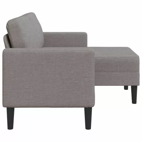 Tópszínű anyagból 2 üléses kanapé L-alakú kanapéval 125 cm