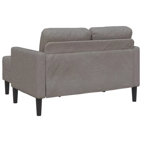 Tópszínű anyagból 2 üléses kanapé L-alakú kanapéval 125 cm