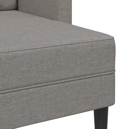 Tópszínű anyagból 2 üléses kanapé L-alakú kanapéval 125 cm