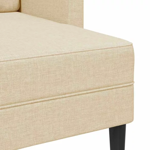 Krémszínű anyagból 2 üléses kanapé L-alakú kanapéval 125 cm