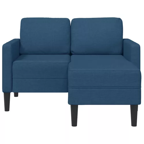 Kék anyagból 2 üléses kanapé L-alakú kanapéval 125 cm