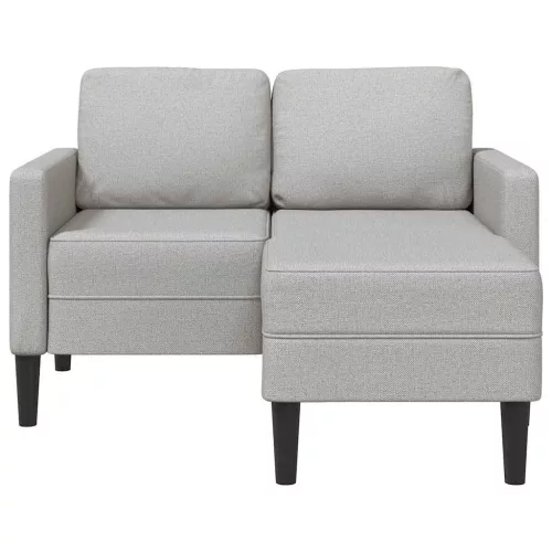 Felhőszürke anyagból 2 üléses kanapé L-alakú kanapéval 125 cm