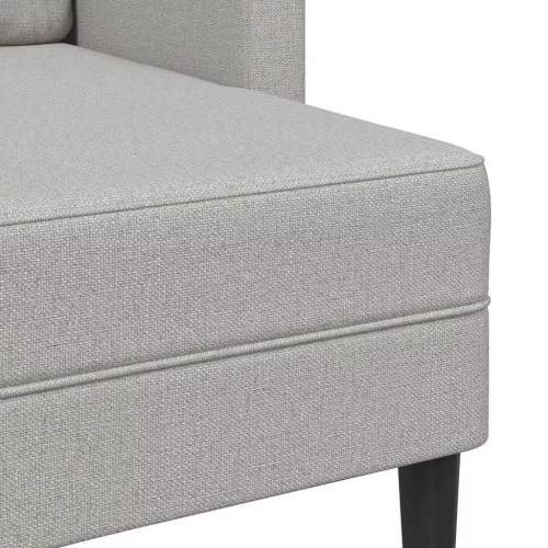 Felhőszürke anyagból 2 üléses kanapé L-alakú kanapéval 125 cm