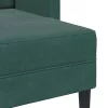 Sötétzöld bársony 2 üléses kanapé L-alakú kanapéval 125 cm