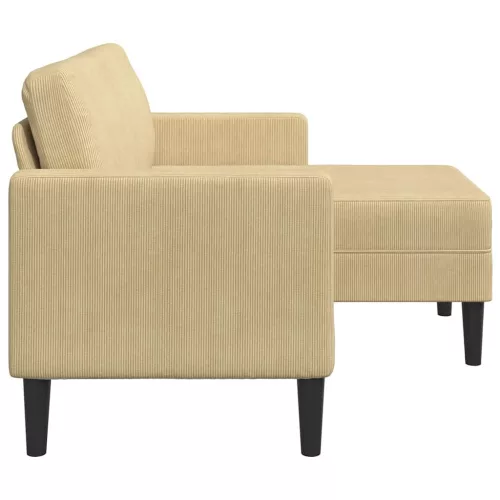 Szürke-zöld vászon 2 üléses kanapé L-alakú kanapéval 125 cm