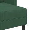 Sötét zöld vászon 2 üléses kanapé L-alakú kanapéval 125 cm