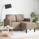 Cappuccino műbőr 2 üléses kanapé L-alakú kanapéval 125 cm