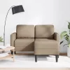 Cappuccino műbőr 2 üléses kanapé L-alakú kanapéval 125 cm