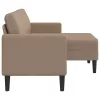 Cappuccino műbőr 2 üléses kanapé L-alakú kanapéval 125 cm