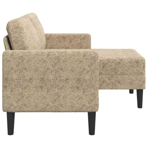 Világosszürke műbőr 2 üléses kanapé L-alakú kanapéval 125 cm
