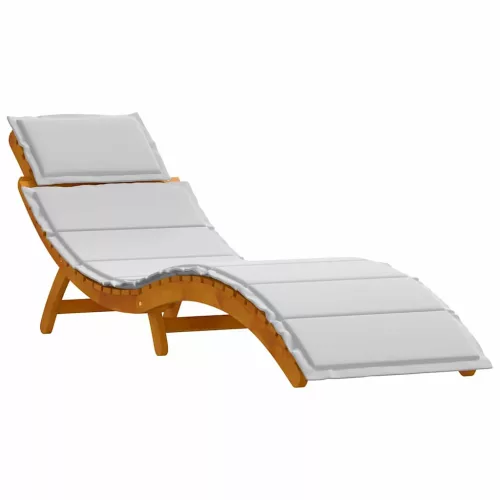 Napozóágy 2 pcs Világosszürke 184 x 55 x 64cm Tömör akácfa