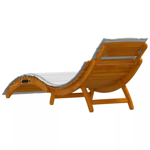 Napozóágy 2 pcs Világosszürke 184 x 55 x 64cm Tömör akácfa