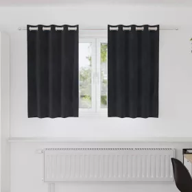   Függönyök függönyökkel 2 pcs Fekete 140 x 140 cm Bársony