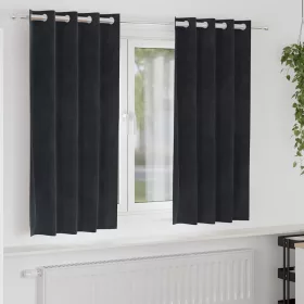   Függönyök függönyökkel 2 pcs Fekete 140 x 175 cm Bársony