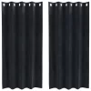 Függönyök függönyökkel 2 pcs Fekete 140 x 175 cm Bársony