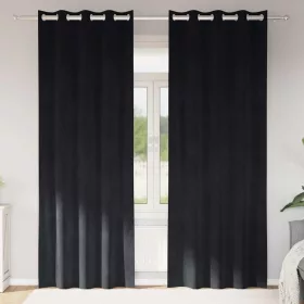   Függönyök függönyökkel 2 pcs Fekete 140 x 260 cm Bársony