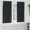 Függönyök függönyökkel 2 pcs Fekete 140 x 175 cm Bársony