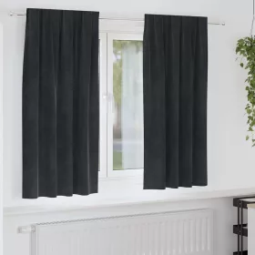   Függönyök függönyökkel 2 pcs Fekete 140 x 175 cm Bársony