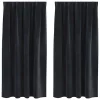 Függönyök függönyökkel 2 pcs Fekete 140 x 175 cm Bársony