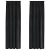 Függönyök függönyökkel 2 pcs Fekete 140 x 225 cm Bársony