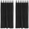 Függönyök függönyökkel 2 pcs Fekete 140 x 175 cm Bársony