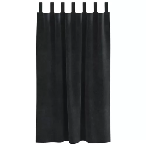 Függönyök függönyökkel 2 pcs Fekete 140 x 175 cm Bársony