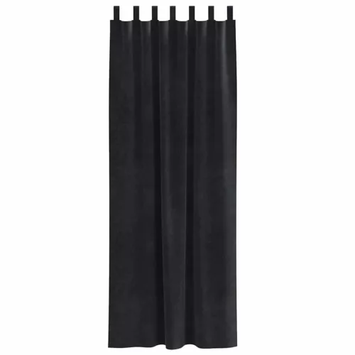 Függönyök függönyökkel 2 pcs Fekete 140 x 260 cm Bársony