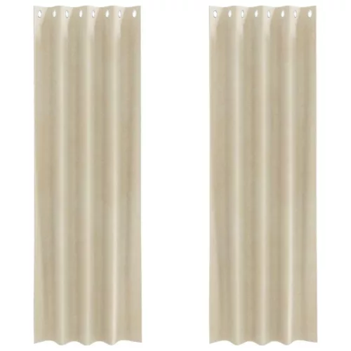 Függönyök függönyökkel 2 pcs Krém 140 x 260 cm Bársony
